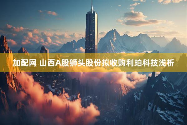 加配网 山西A股狮头股份拟收购利珀科技浅析